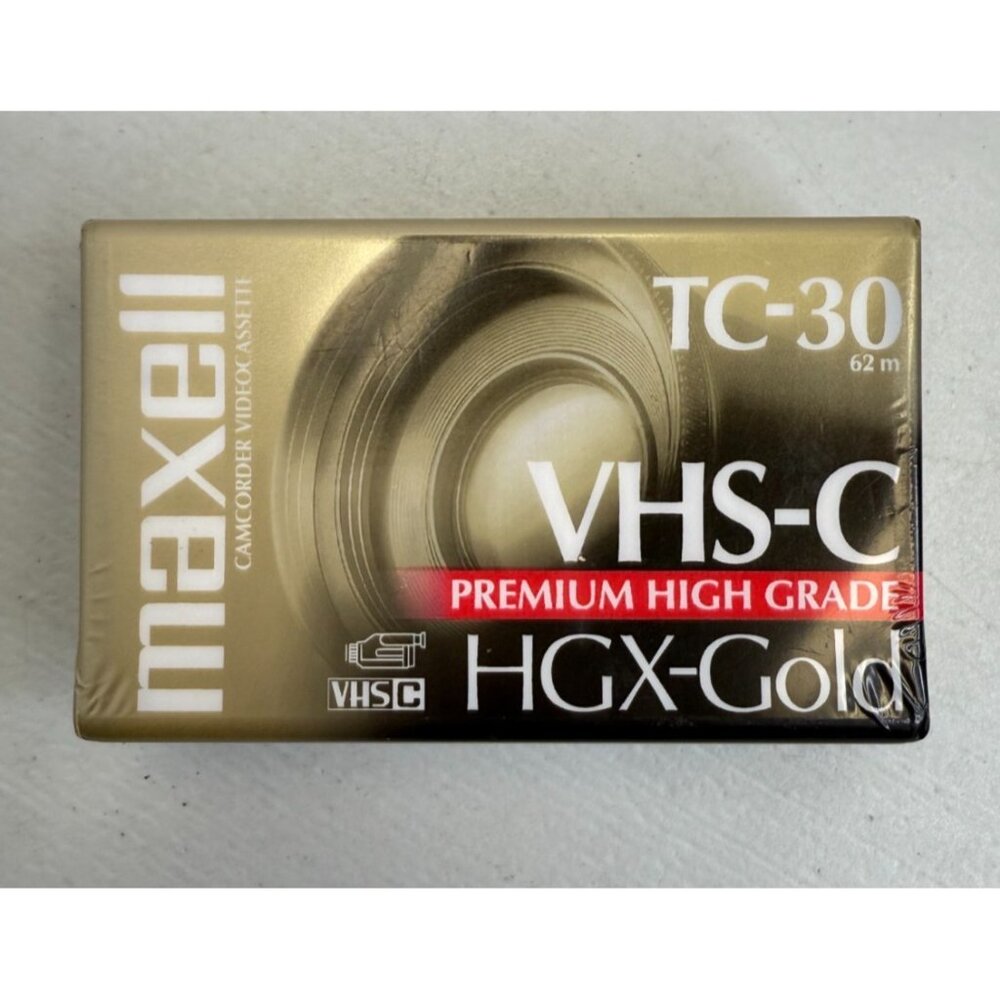 Maxell TC-30 Premium High Grade VHS-C Videotape Cassette HGX-Gold 62 Min NEW